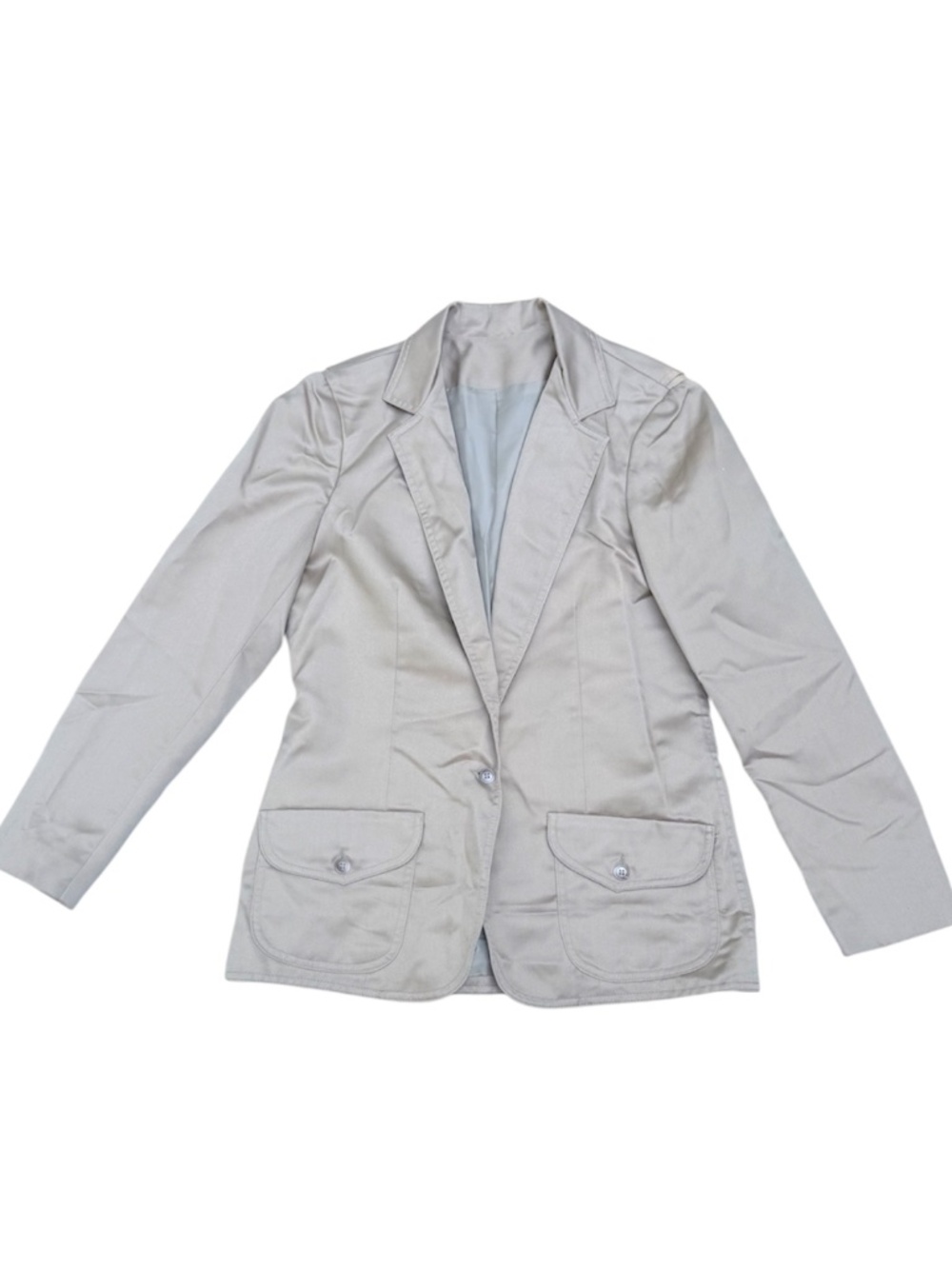 Vintage Vincenti Beige Trench Blazer Utility Jacket Size 10 ILGWU Made in USA